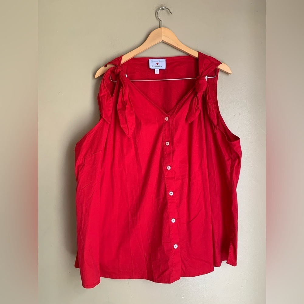 DRAPER JAMES x ELOQUII Red Tie tank top Size 28